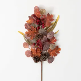 28"H Sullivans Leaf And Pinecone Spray, Multicolored