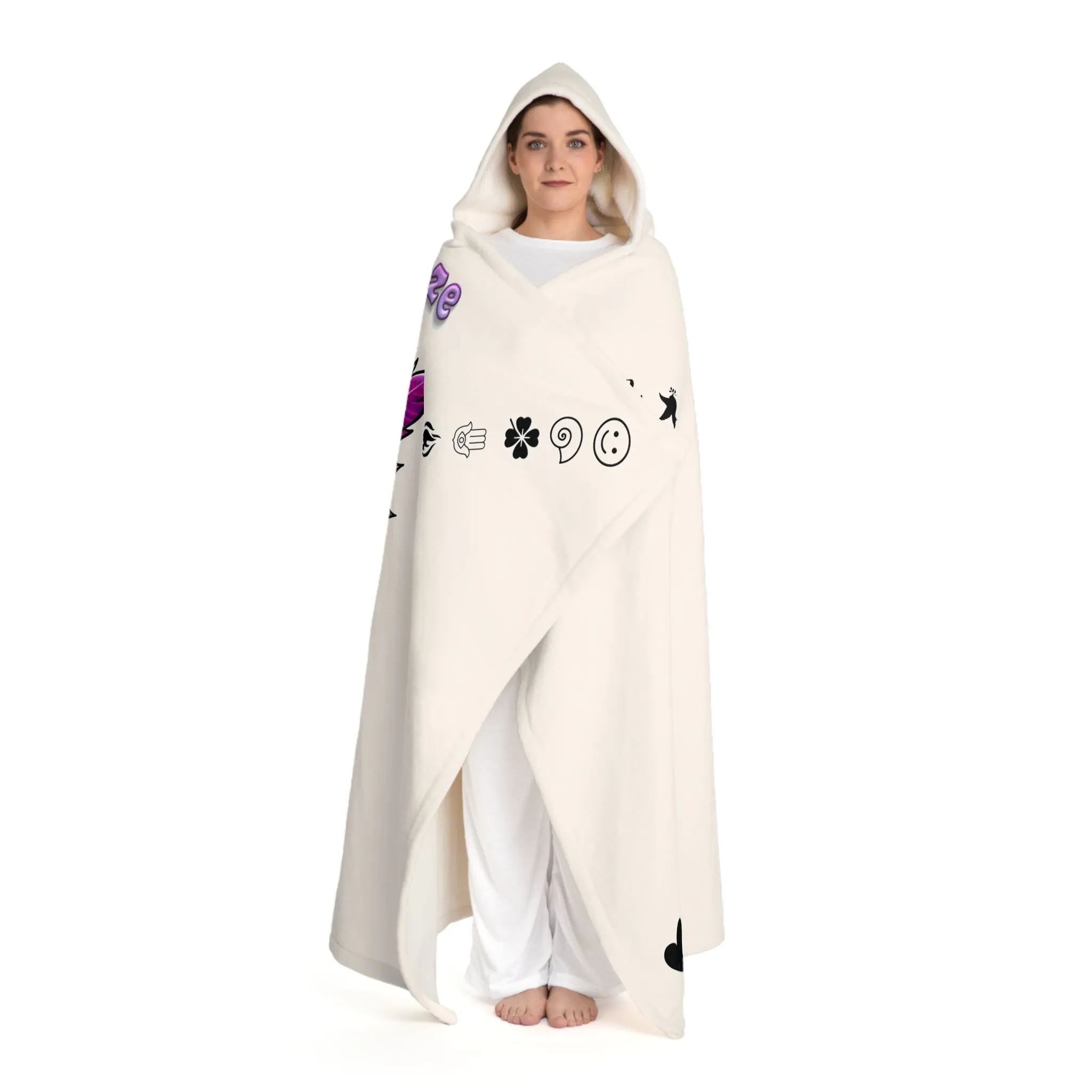 A Hooded Sherpa Fleece Blanket - PurpleHaze