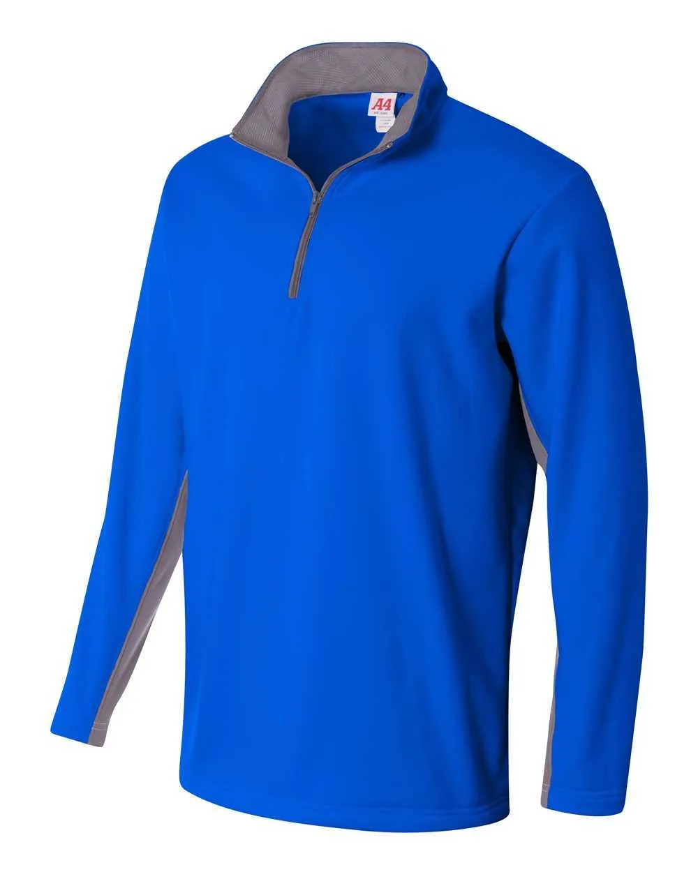 A4 N4246 1/4 Zip Color Block Fleece Jacket - Royal Graphite