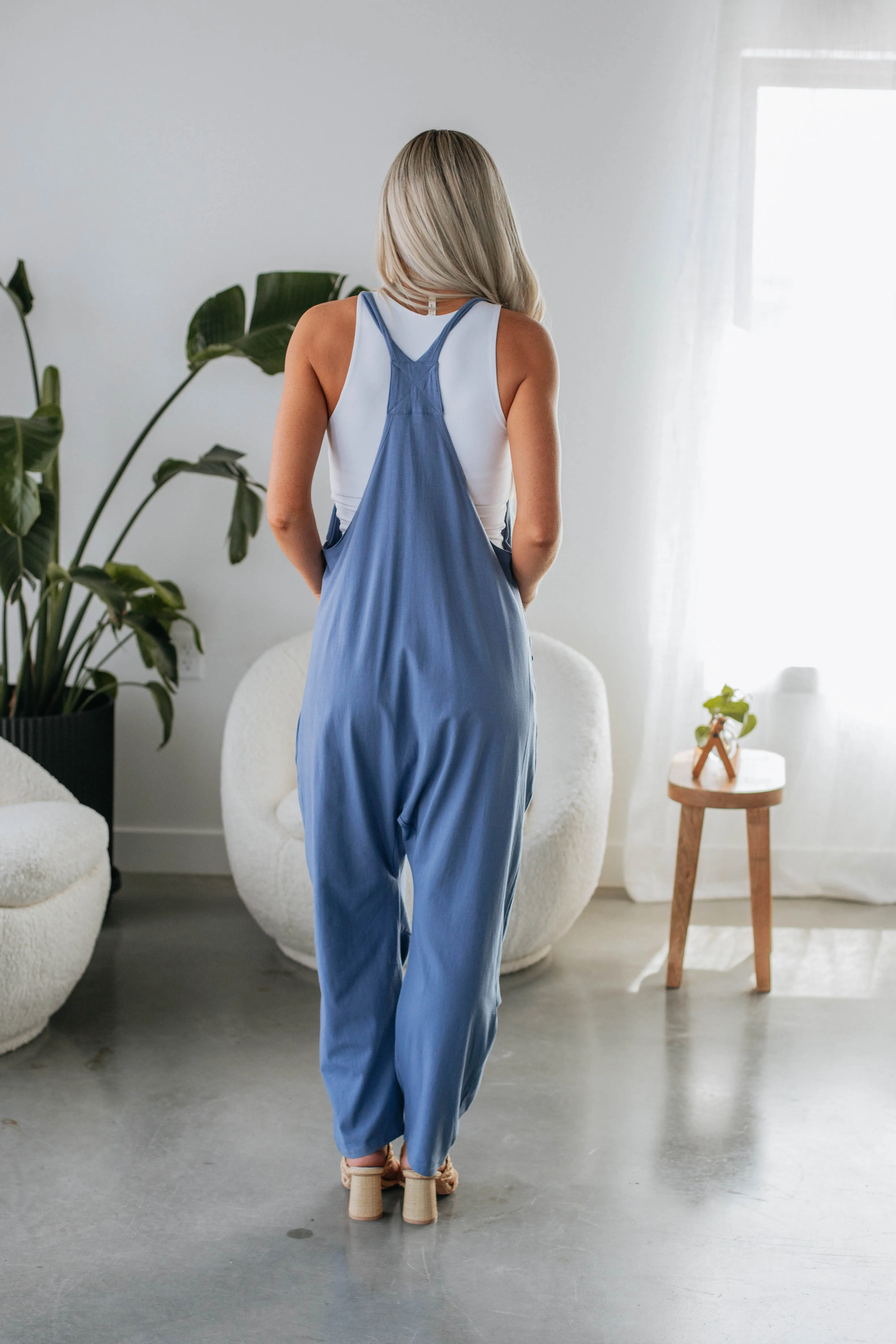 Abigail Lounge Jumpsuit - Steel Blue