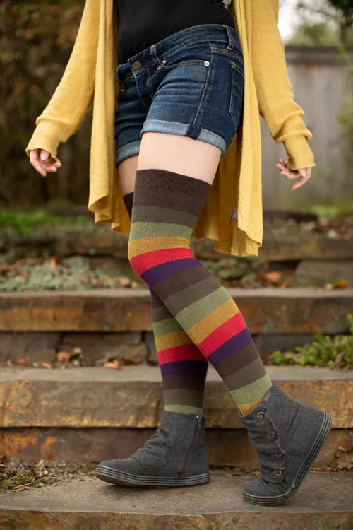 Autumn Stripes Extraordinary Thigh High