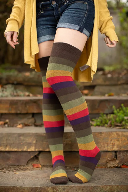 Autumn Stripes Extraordinary Thigh High