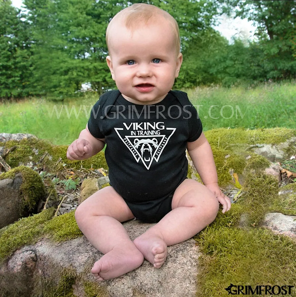 Baby Bodysuit, Viking, Black