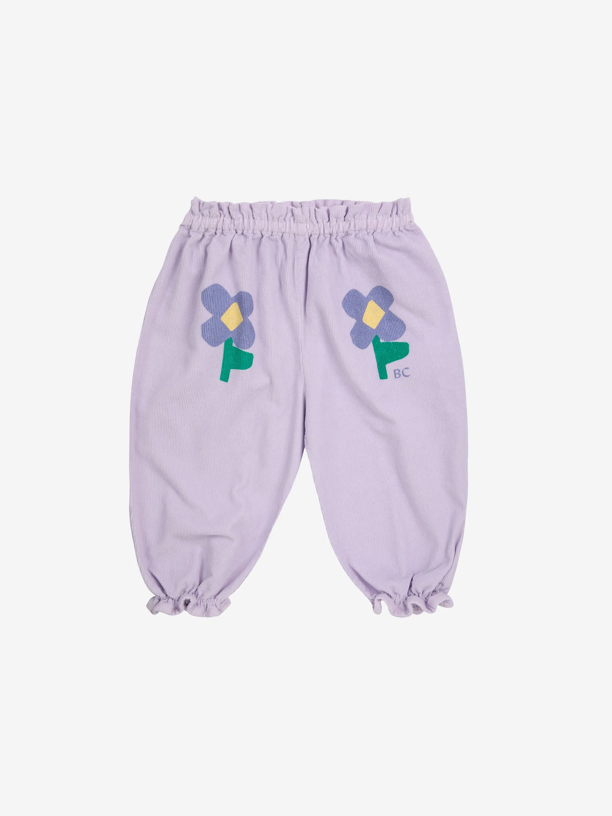 Baby Pansy Flowers Woven Paperbag Pants