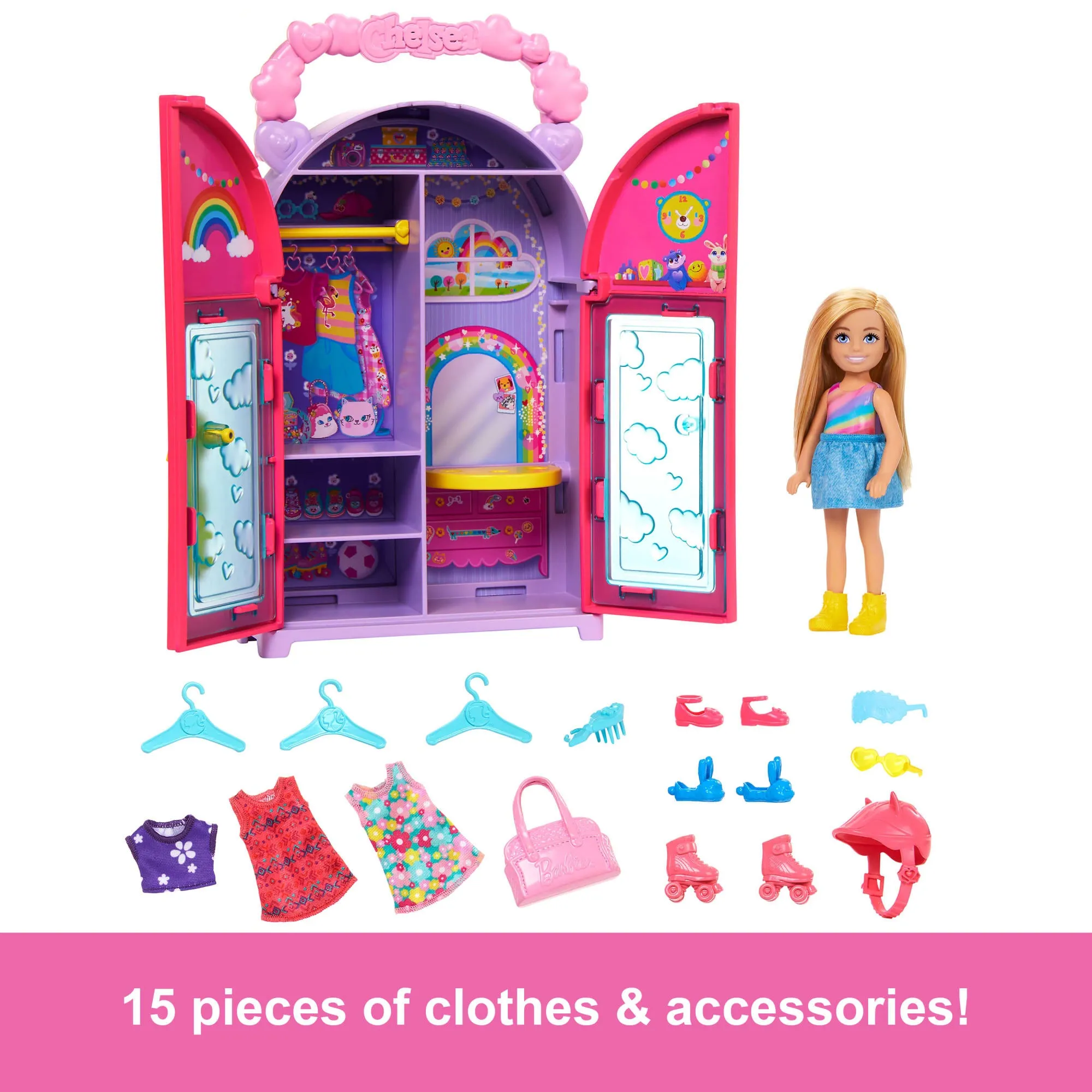 Barbie Chelsea Doll & Closet Toy Playset With Clothes & Accessories