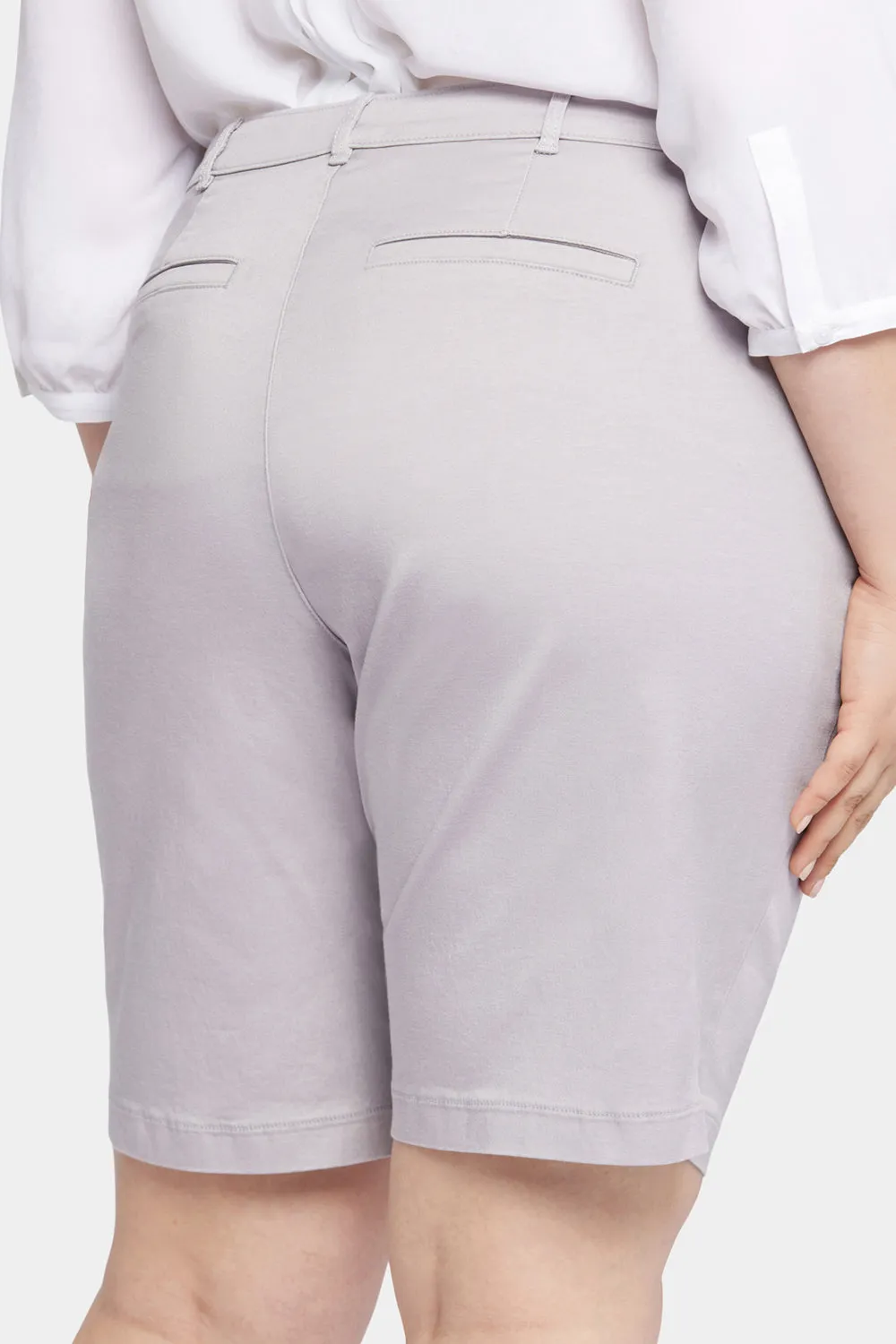 Bermuda Shorts In Plus Size - Pearl Grey