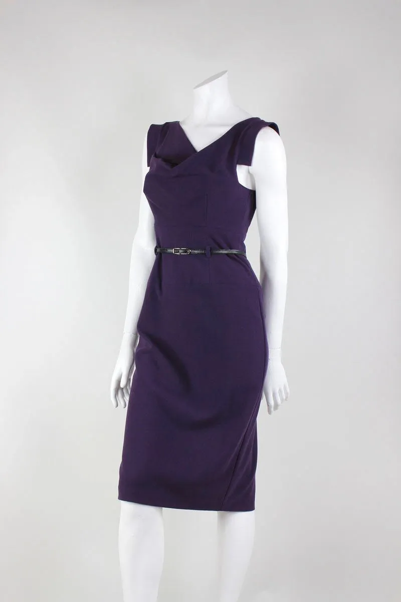 Black Halo Purple Wool Sleeveless Dress - 4 US