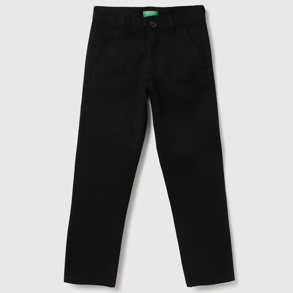 Black Solid Regular Fit Trousers