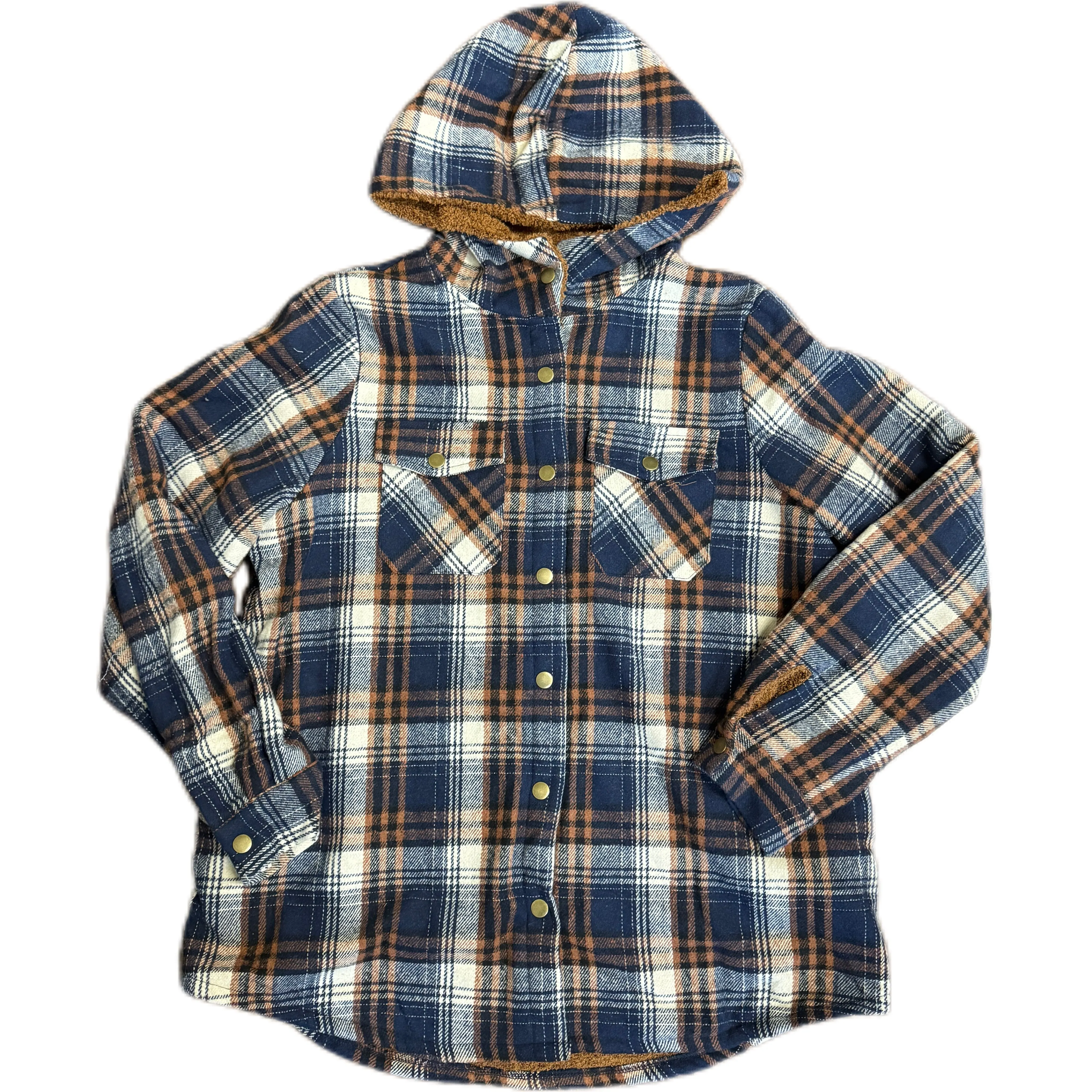 Blue Plaid Sherpa Lined Shacket