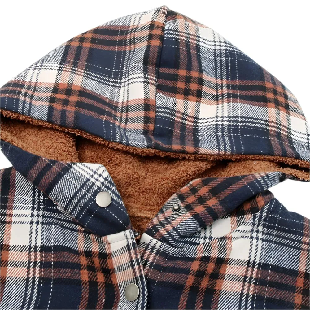 Blue Plaid Sherpa Lined Shacket