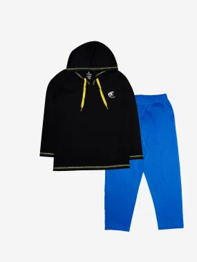 Boys Cotton Hooded T-shirt & Pyjama Set