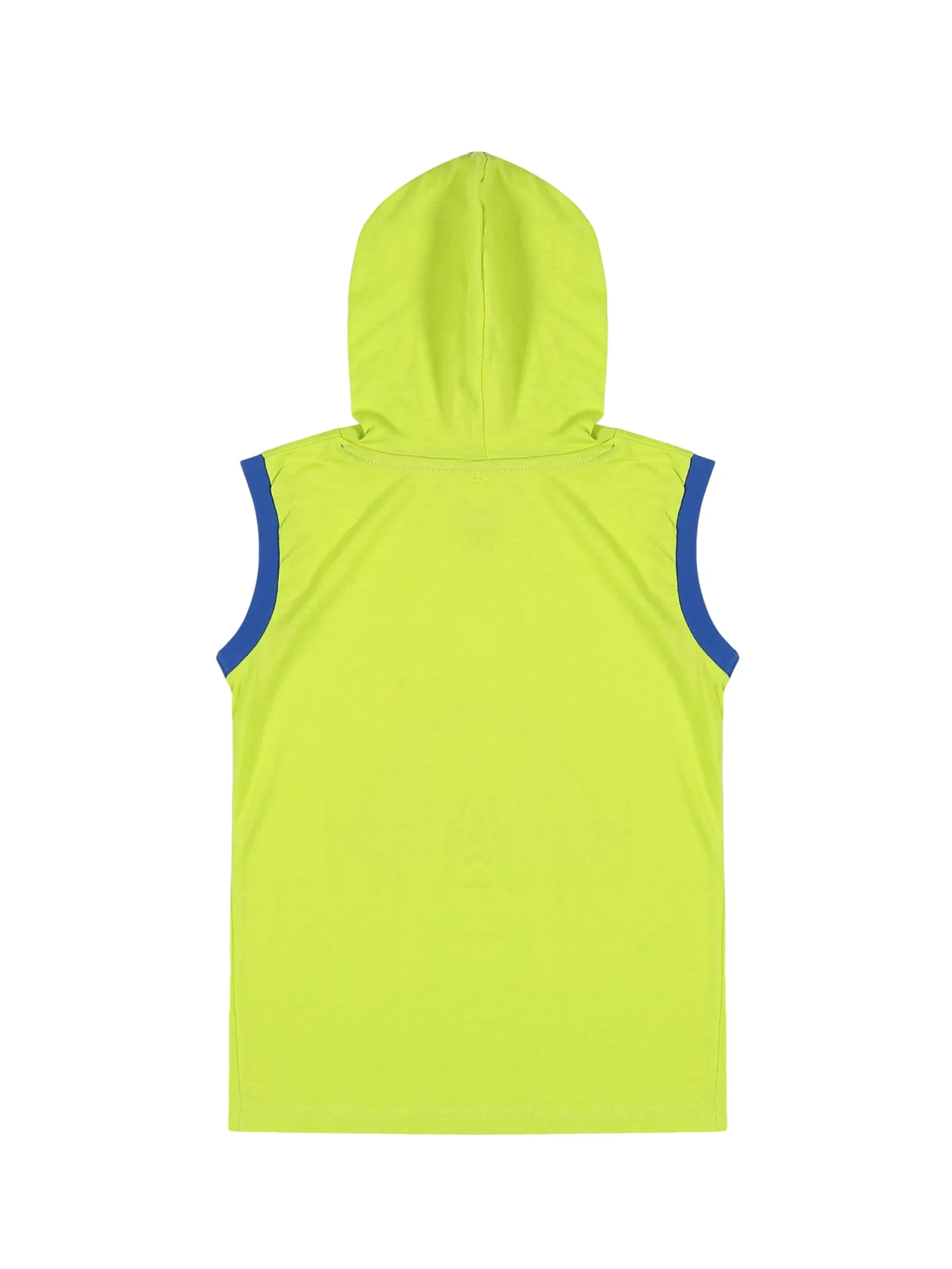 Boys' Printed Hooded Sleeveless Tee & Knee length Basic Short Set