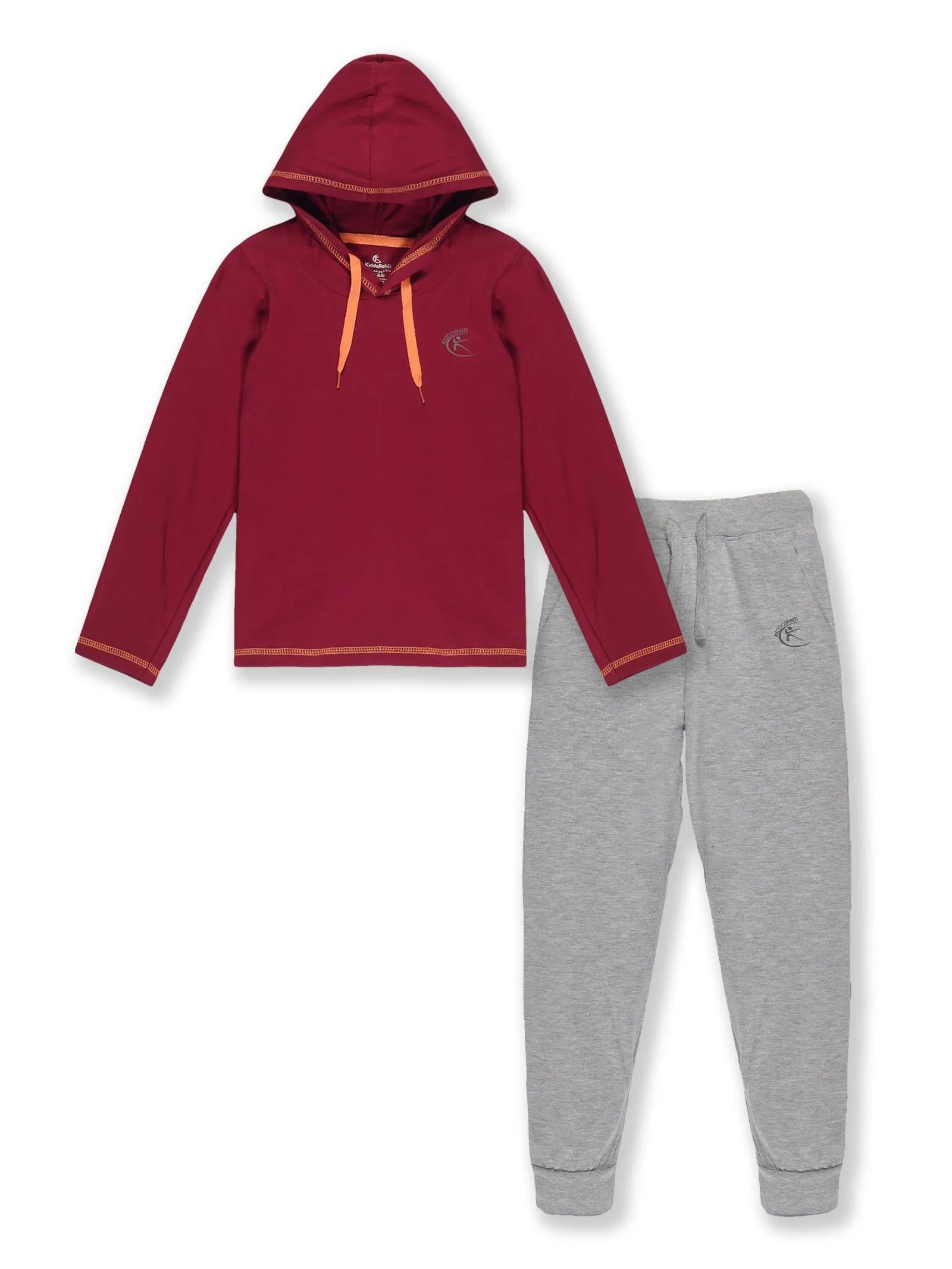 Boys Solid Full Sleeve hood Tee & Solid Track Pant Set