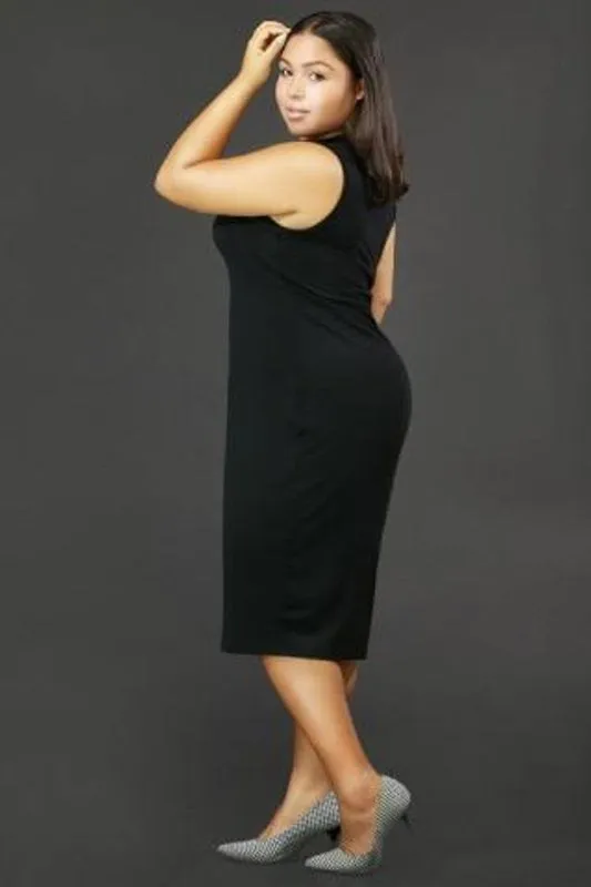 Button Midi Dress Plus Size