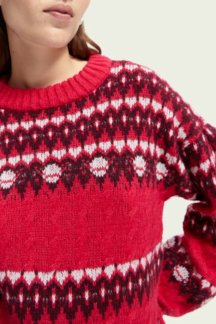 Cable Knit Fair Isle Sweater