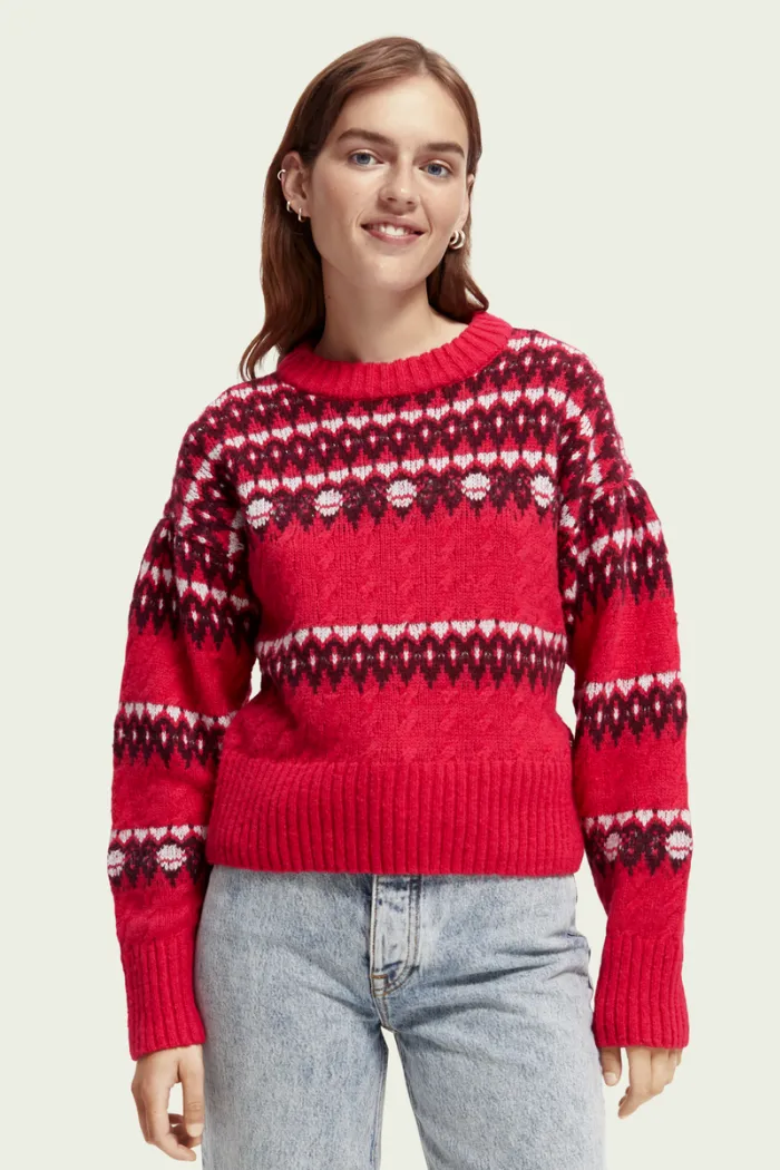 Cable Knit Fair Isle Sweater