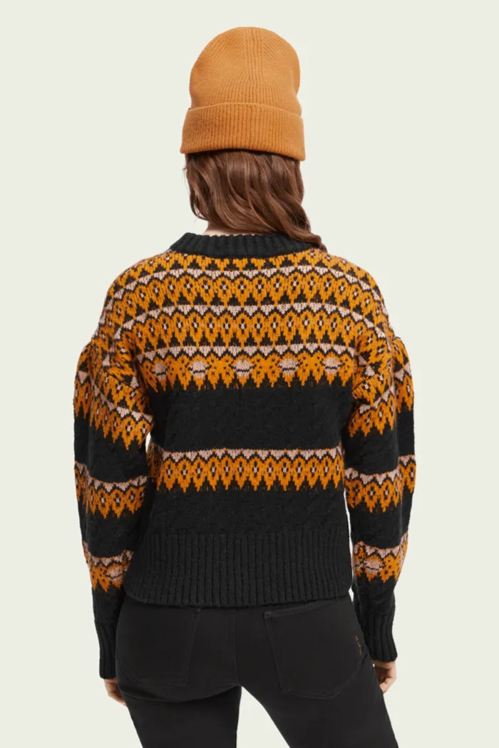 Cable Knit Fair Isle Sweater