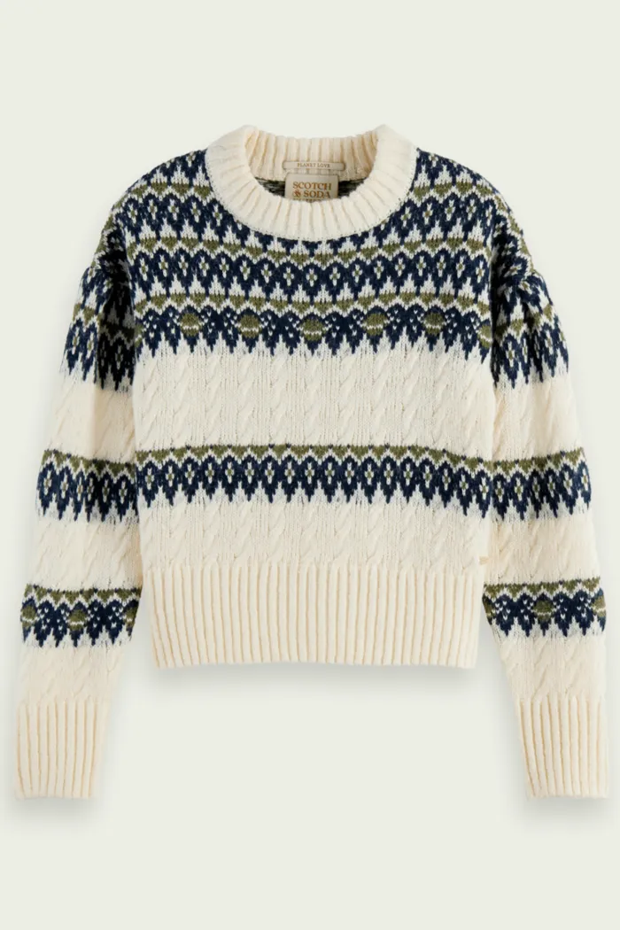 Cable Knit Fair Isle Sweater