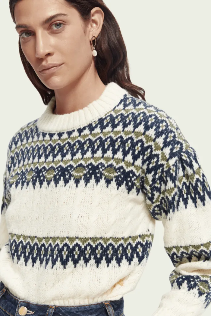 Cable Knit Fair Isle Sweater