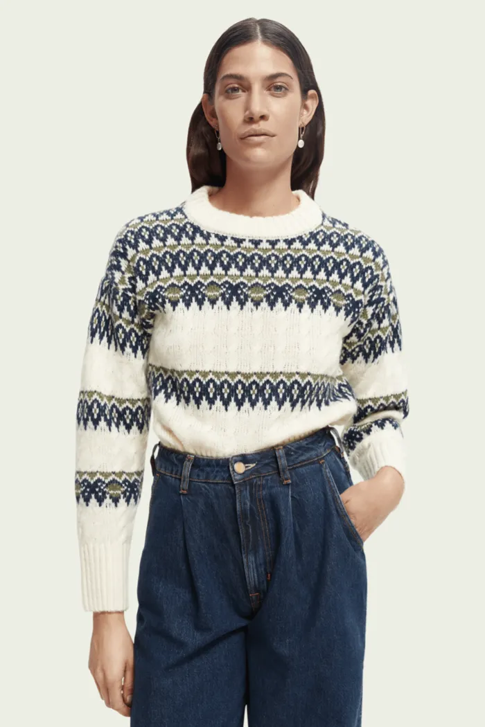 Cable Knit Fair Isle Sweater