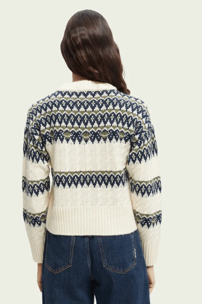 Cable Knit Fair Isle Sweater