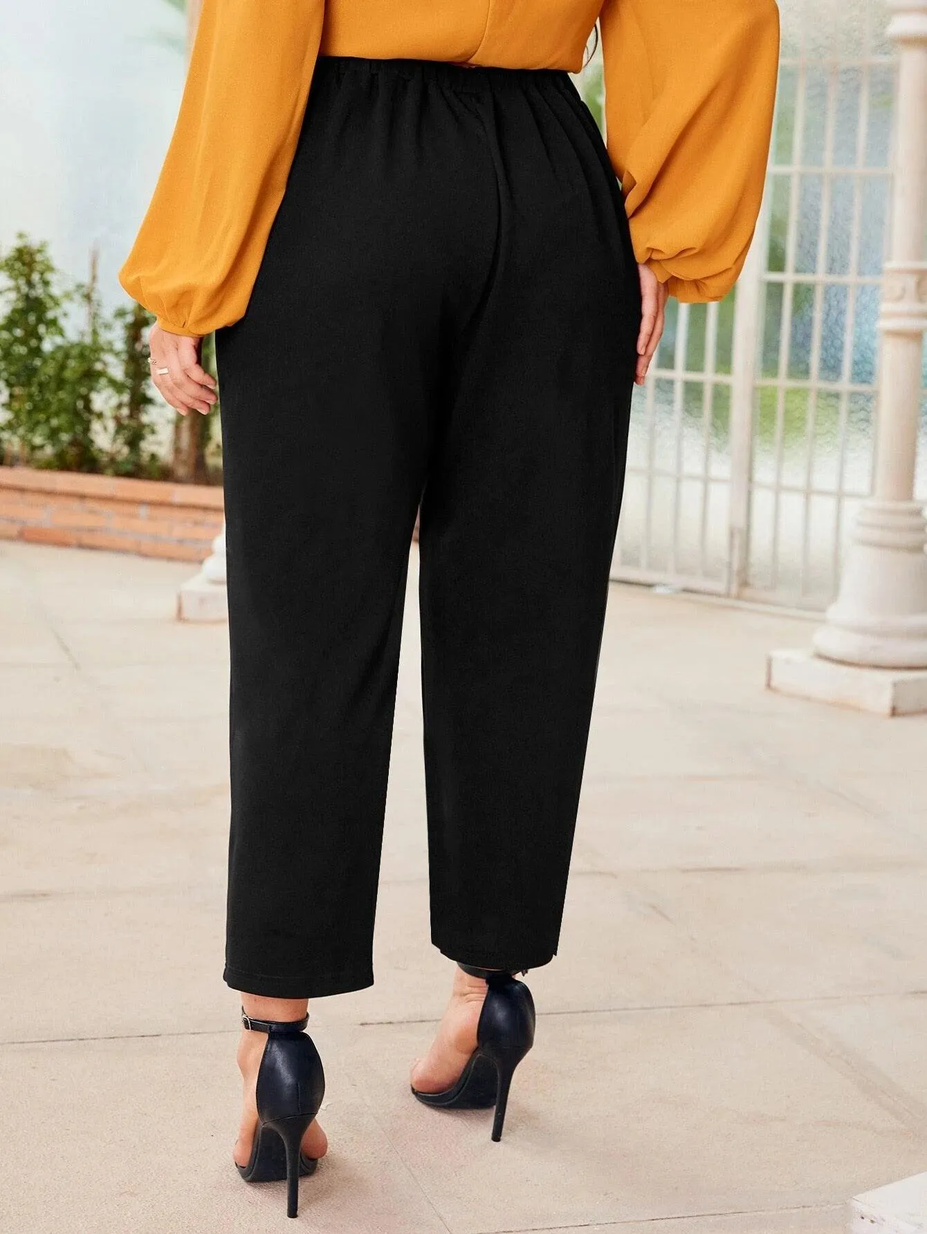 Calça De Cintura Alta com Bolso Plus Size - Alice