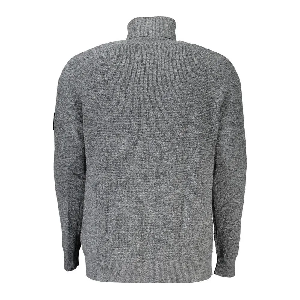 Calvin Klein Elegant Gray Wool High Neck Sweater