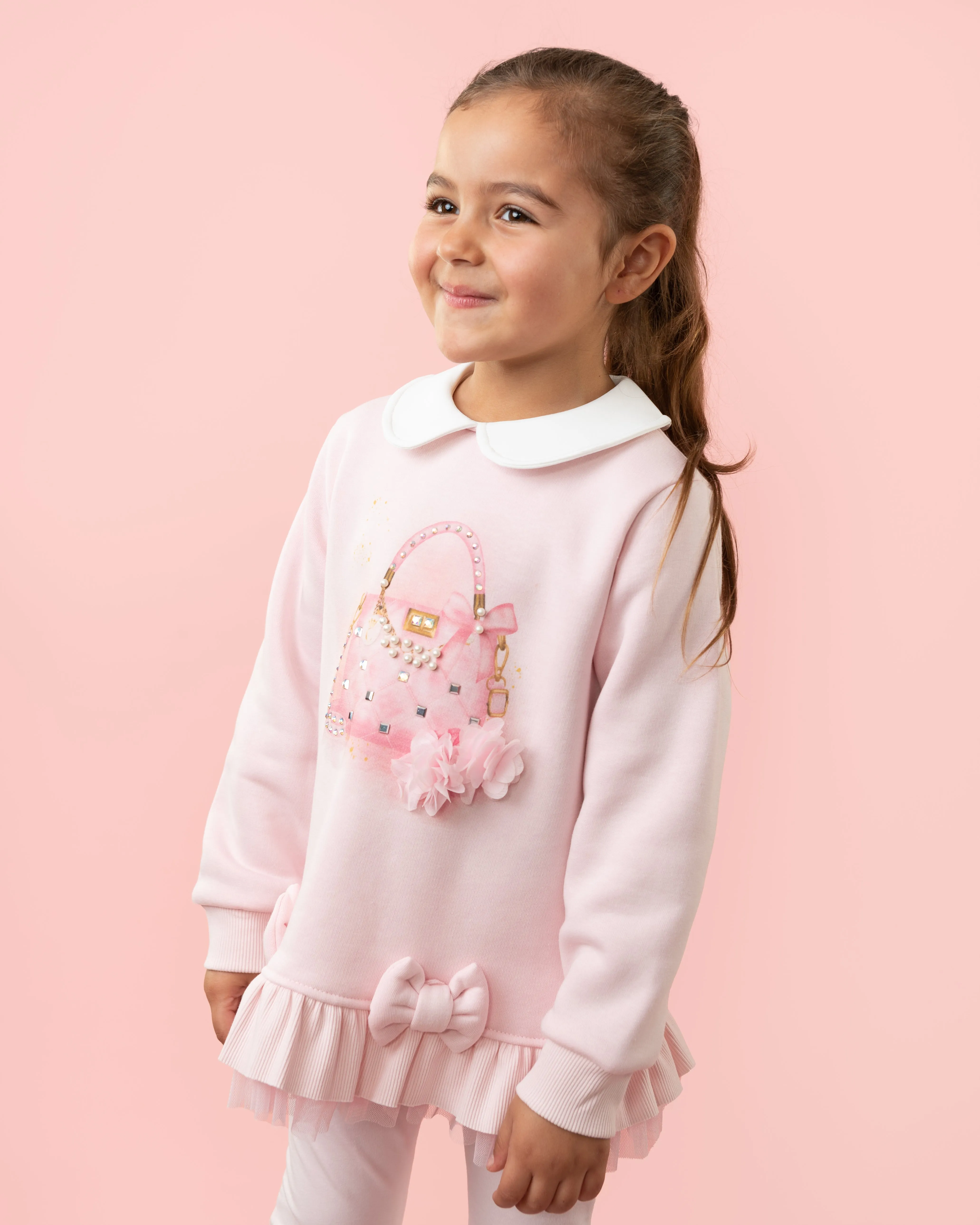 Caramelo Kids Girls Pink Pure Luxe Sweater Set