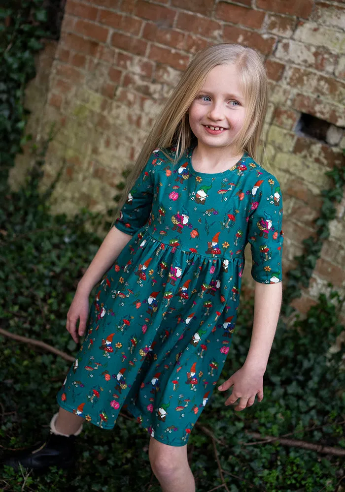 Children's Gnomes Print Cotton Dress (Belita)