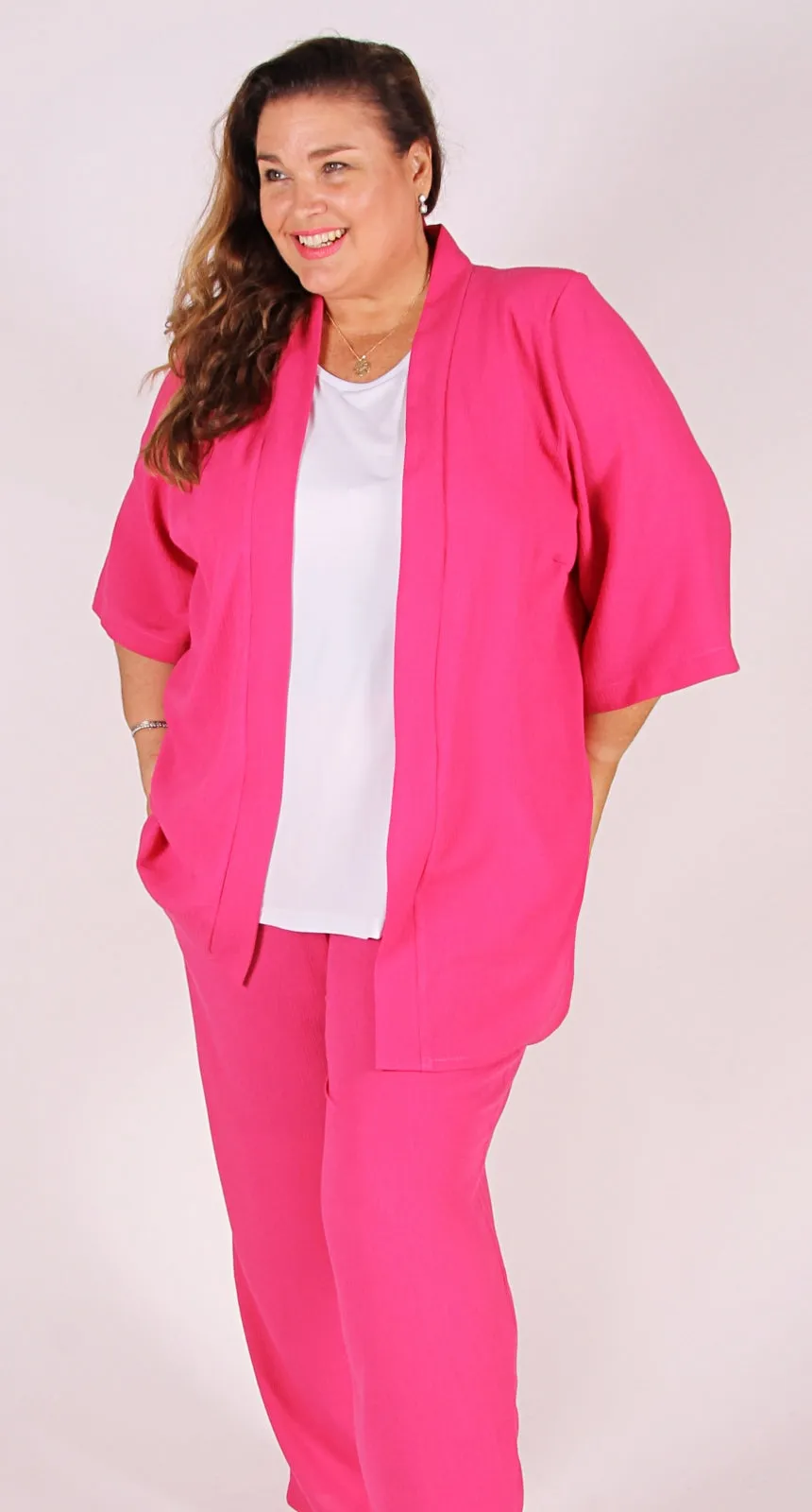 Classic Edge to Edge Jacket Pink Crinkle