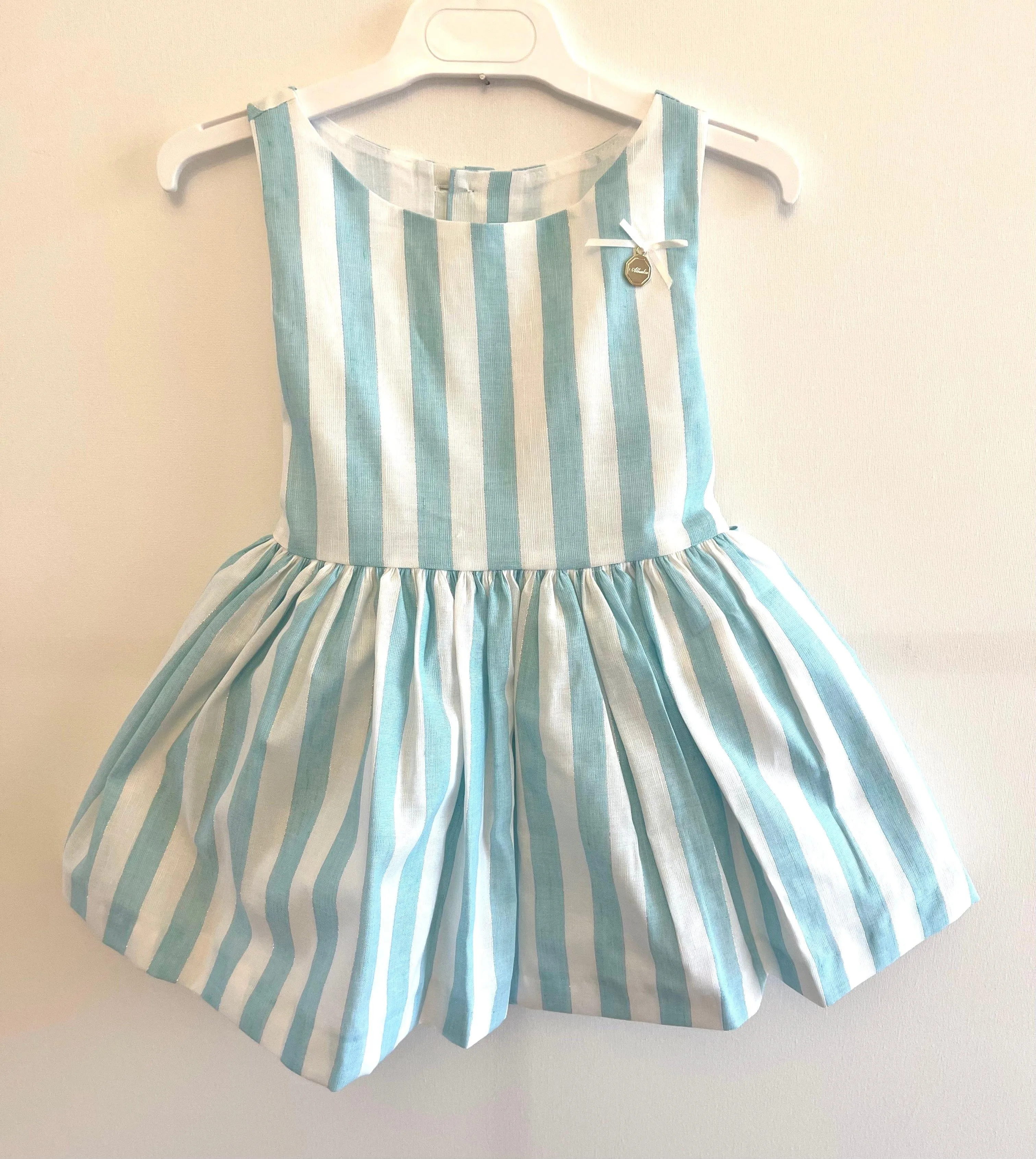 CLEARANCE SALE Alhuka - Girls Blue Stripe Altea Summer Dress