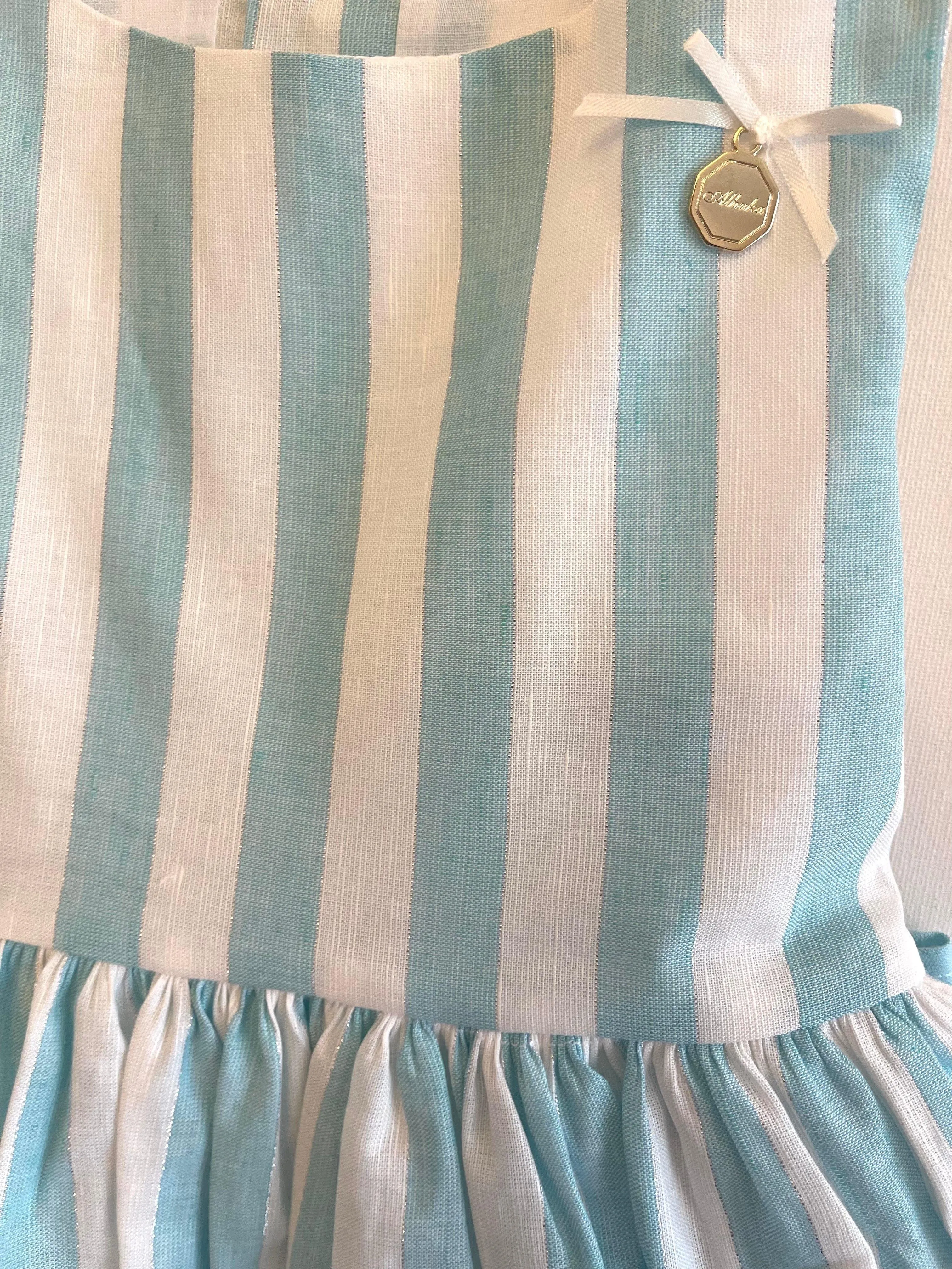 CLEARANCE SALE Alhuka - Girls Blue Stripe Altea Summer Dress