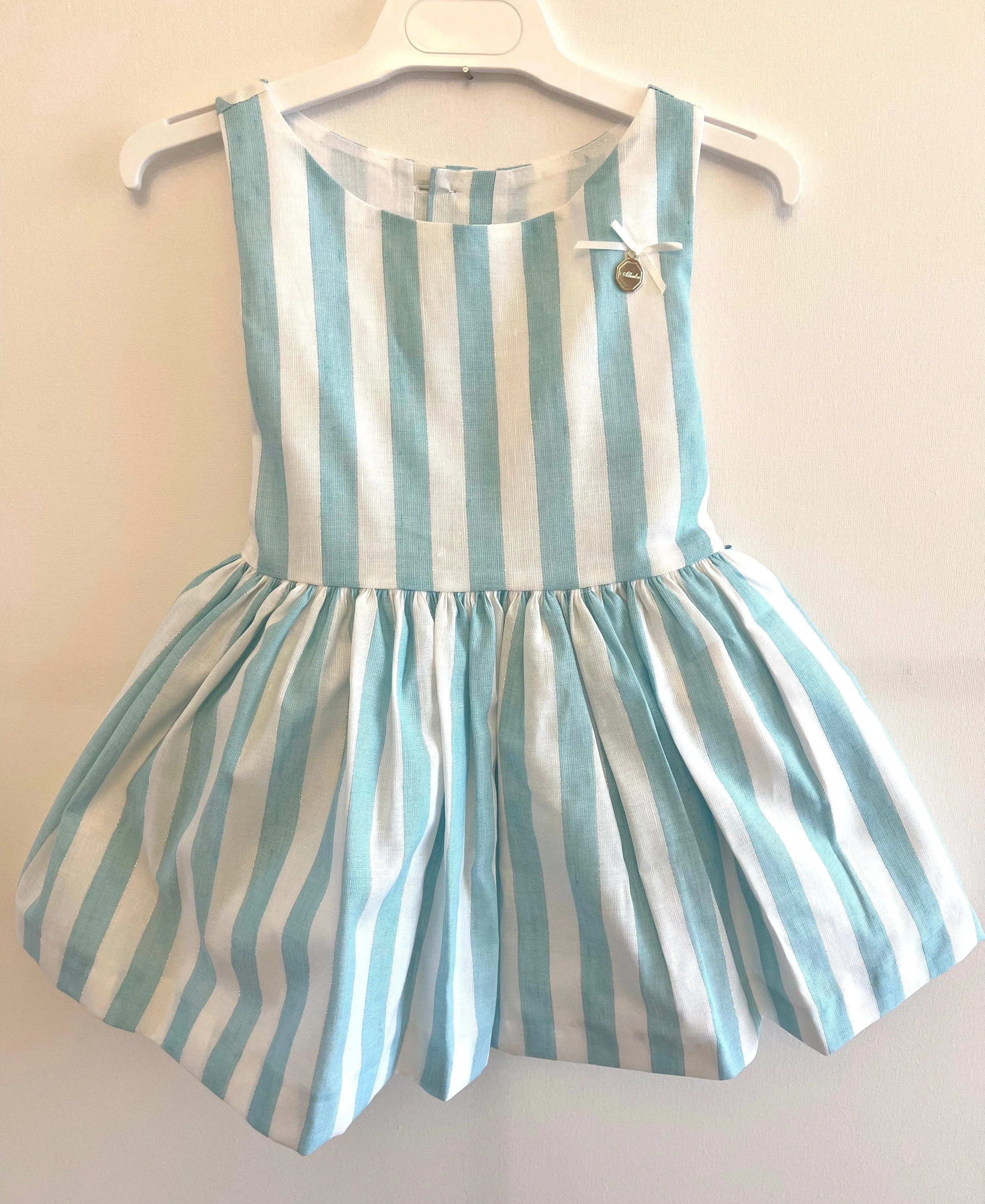 CLEARANCE SALE Alhuka - Girls Blue Stripe Altea Summer Dress