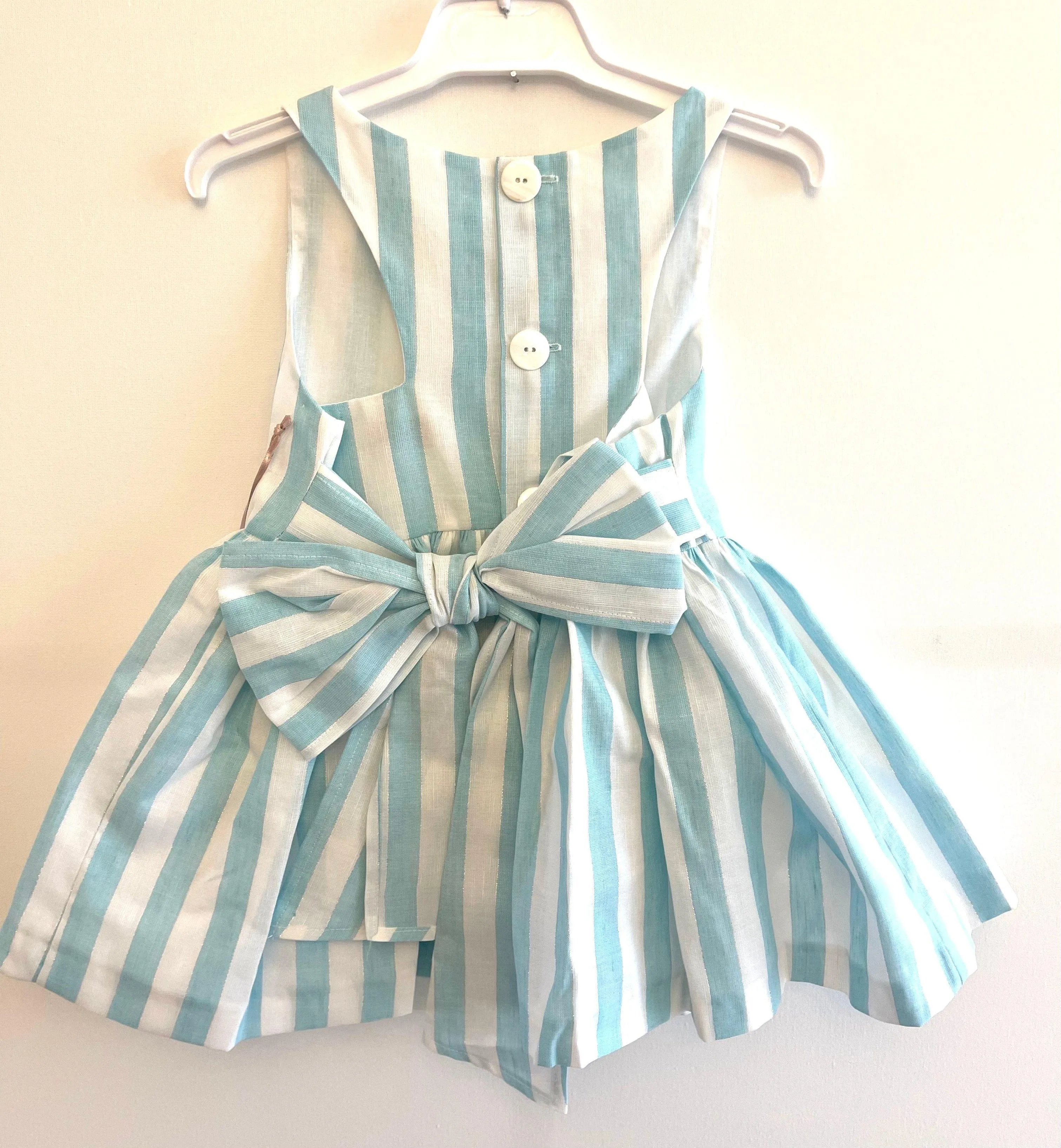 CLEARANCE SALE Alhuka - Girls Blue Stripe Altea Summer Dress