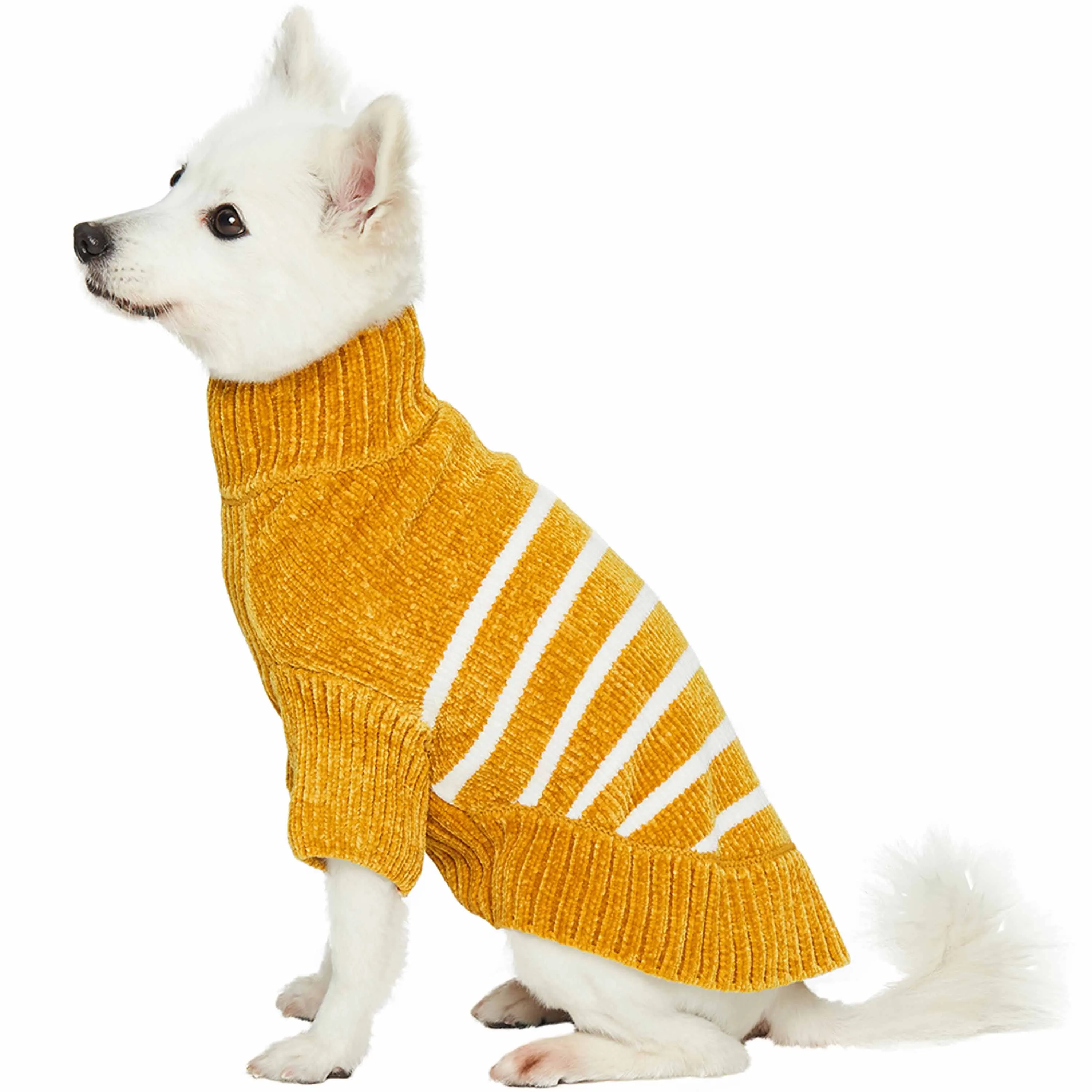 Cozy Soft Chenille Classy Striped Dog Sweater