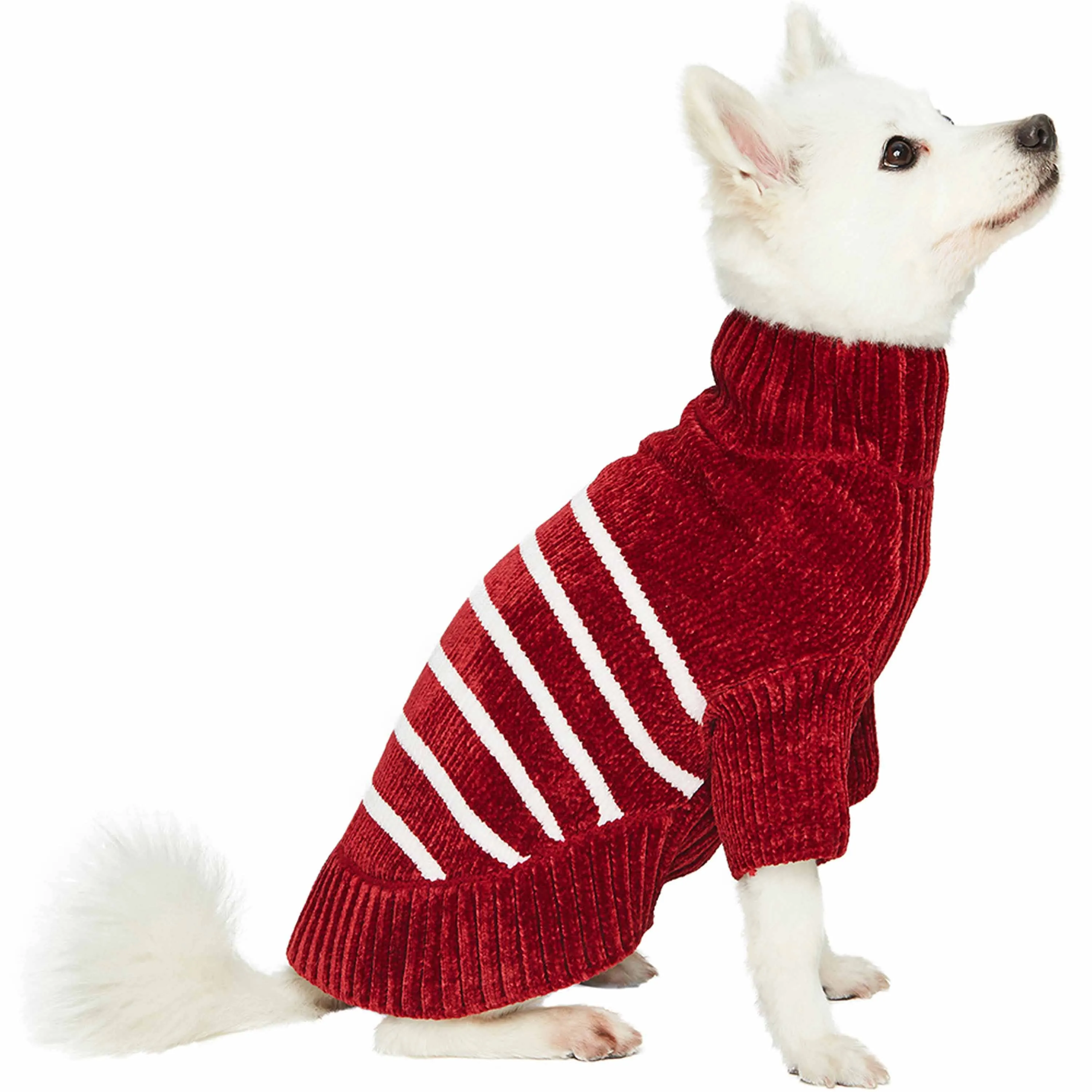 Cozy Soft Chenille Classy Striped Dog Sweater