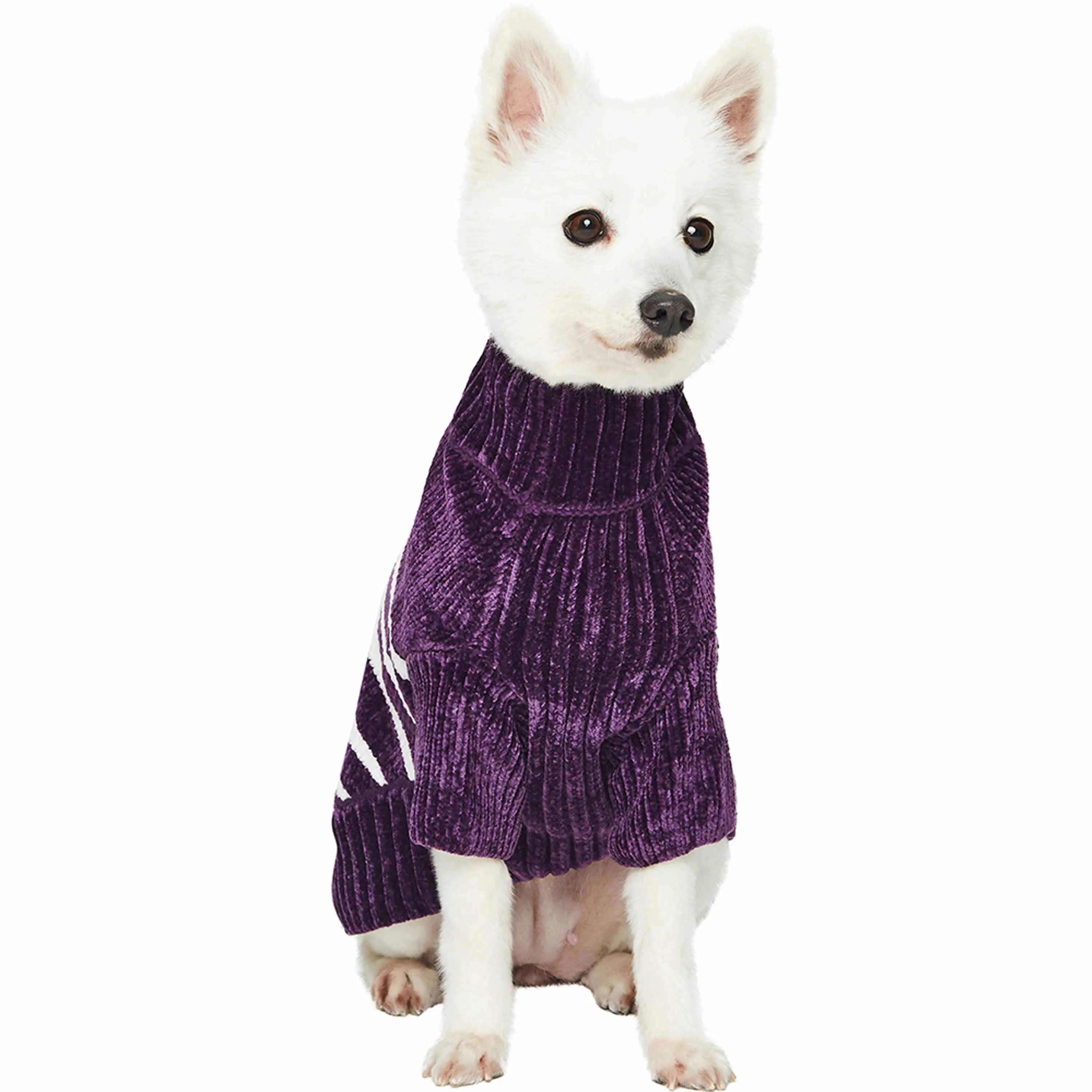 Cozy Soft Chenille Classy Striped Dog Sweater