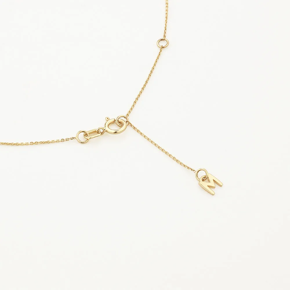 Diamond Mini Engravable Disc Necklace in 10k Gold