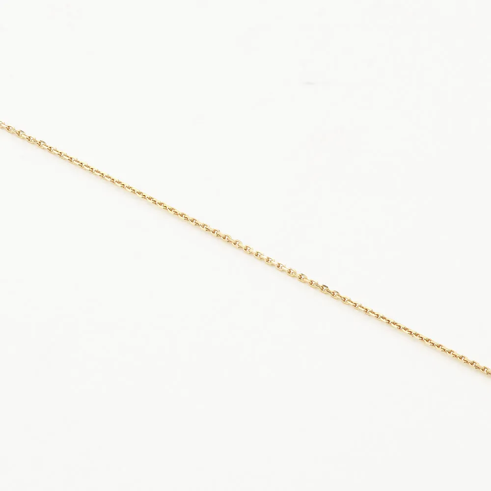 Diamond Mini Engravable Disc Necklace in 10k Gold