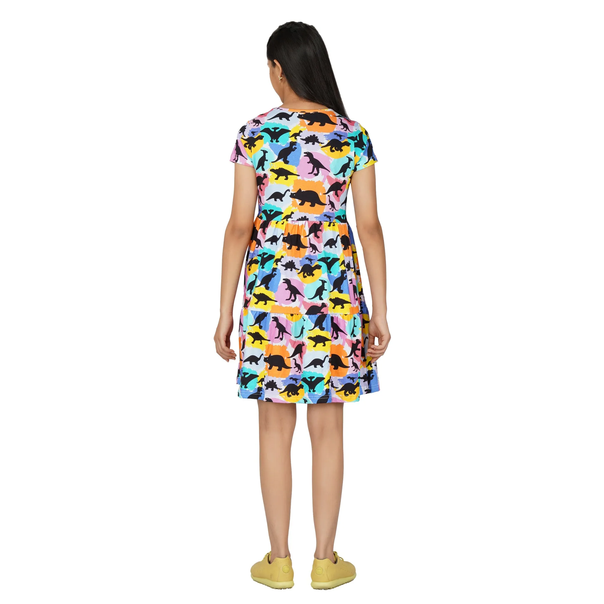 Dinosaurs & Colors Kids Tiered Dress