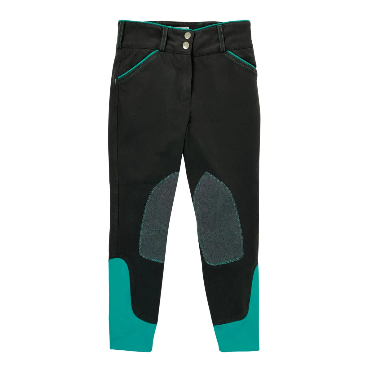 Dover Saddlery 'Wellesley' Breeches in Grey/Aqua - Children's 8