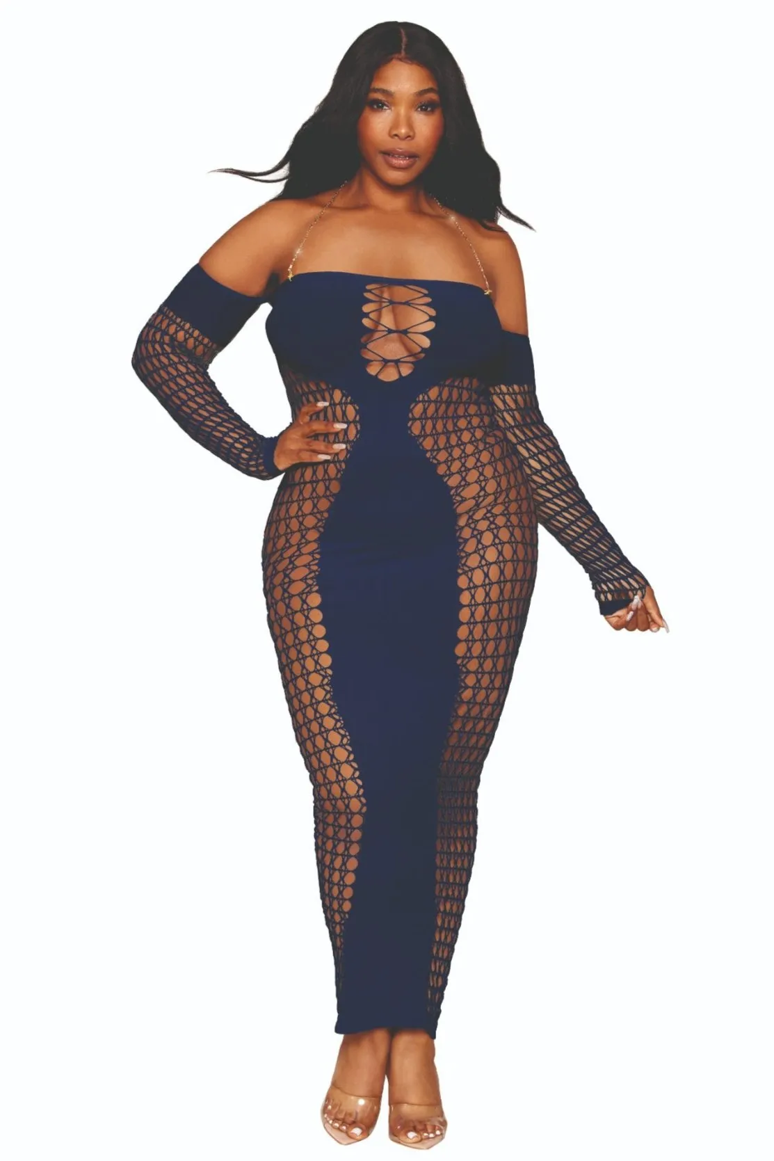 Elegant Full-Figured Bodystocking Gown