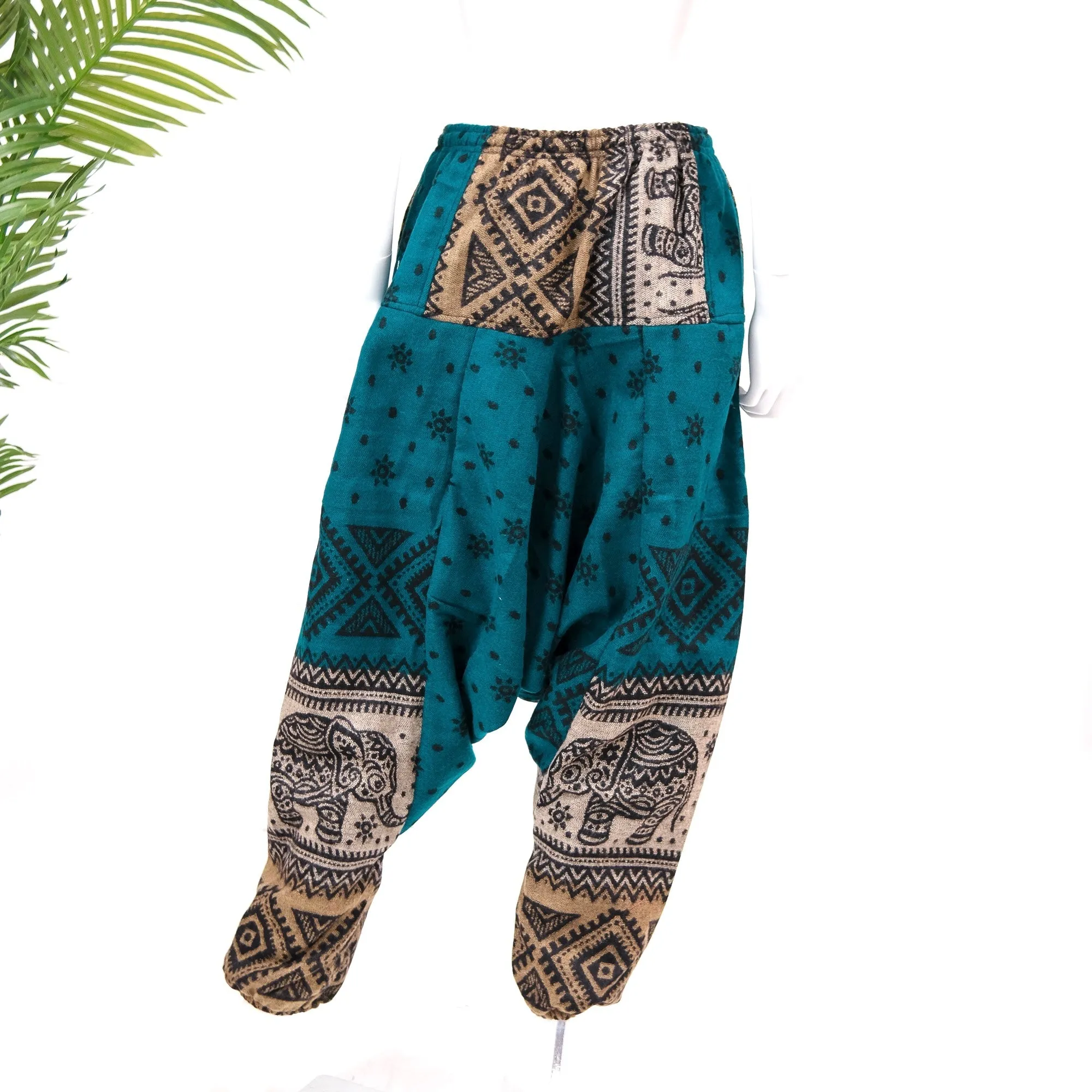 Elephant Print Harem Fall/Winter Pants