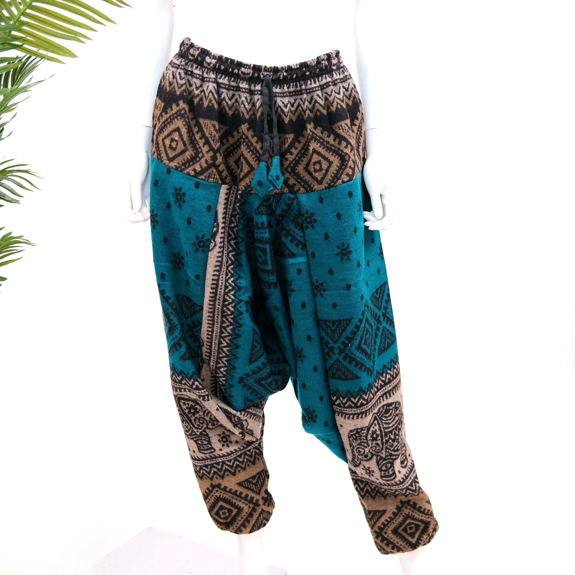 Elephant Print Harem Fall/Winter Pants