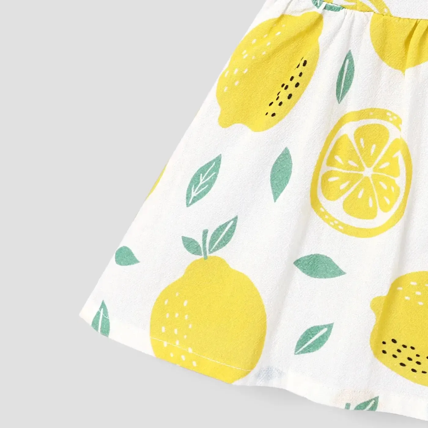 Gingham and Lemon Ruffle Sleeve Dress for Girls