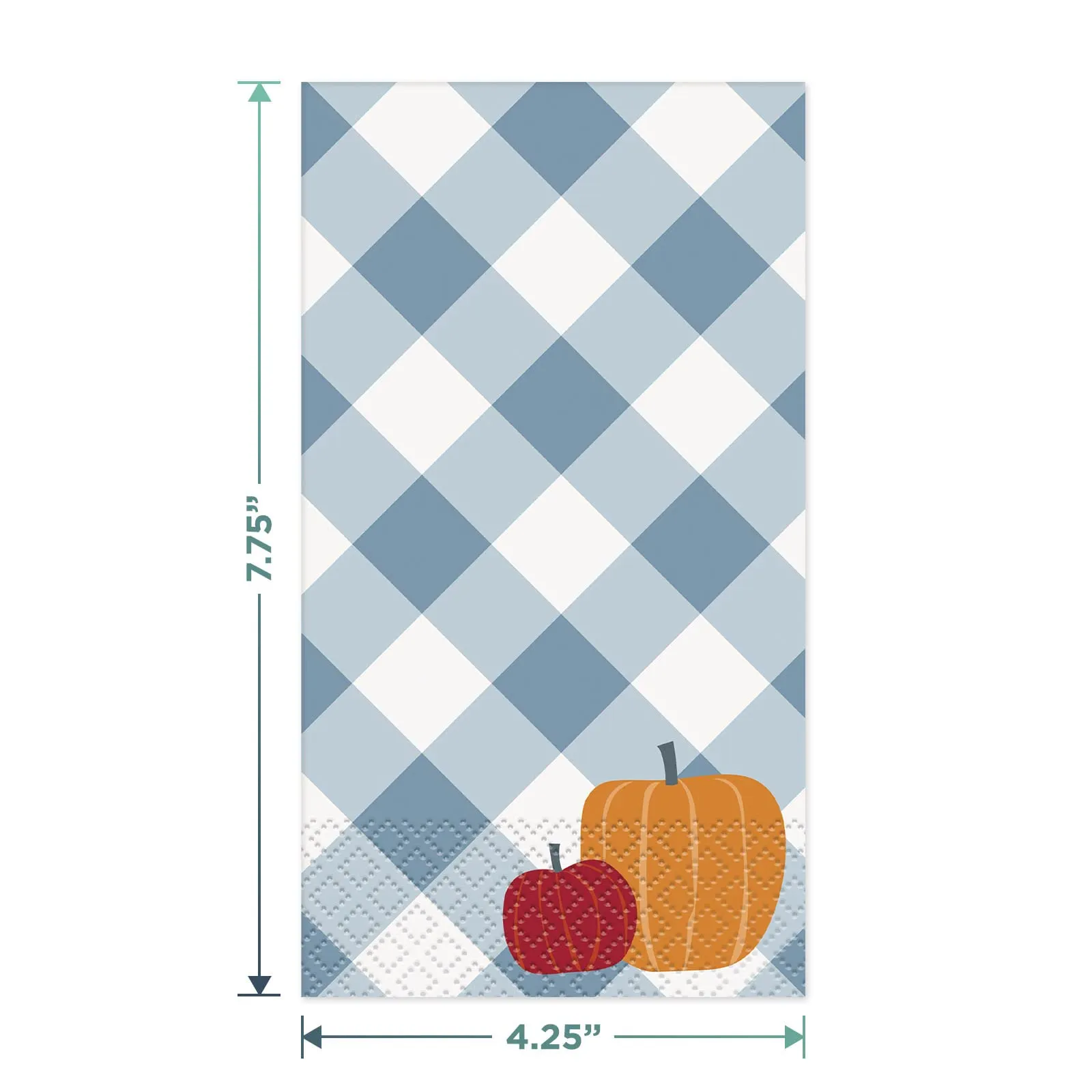 Gingham Plaid Fall Pumpkin Oval Paper Dinner Plates and Dinner Napkins (Serves 16)