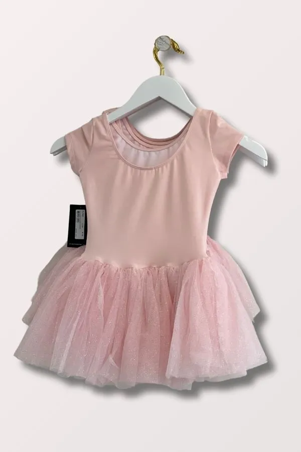 Girls Cap Sleeve Tutu Dress Leotard - Candy Pink