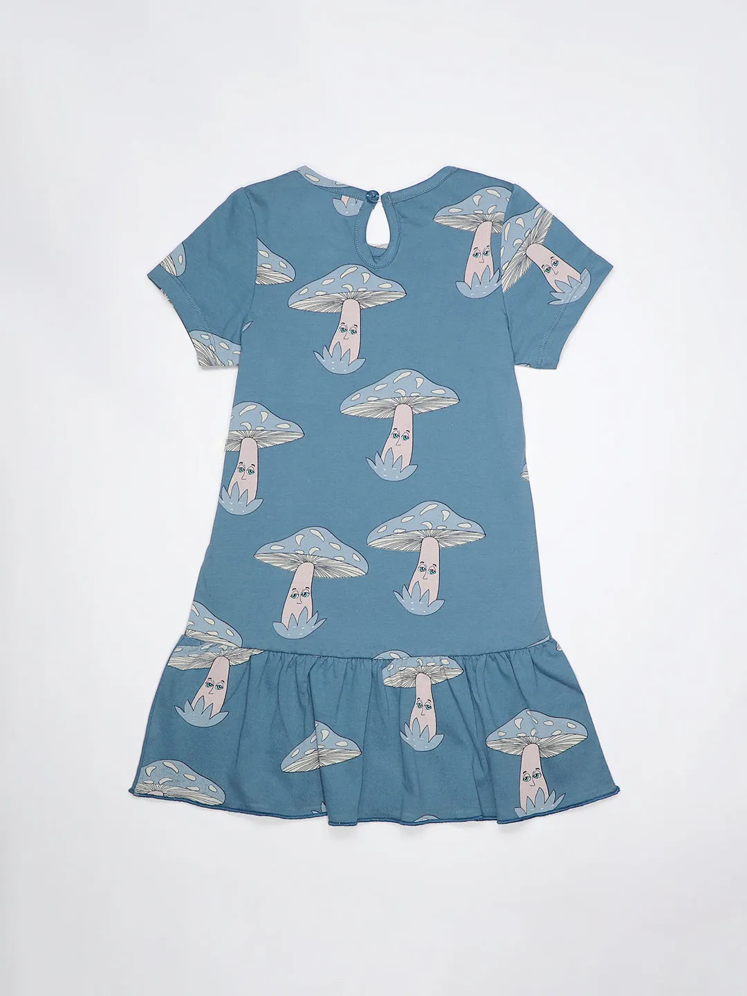 Girls Mushroom Print Fit & Flared Dress