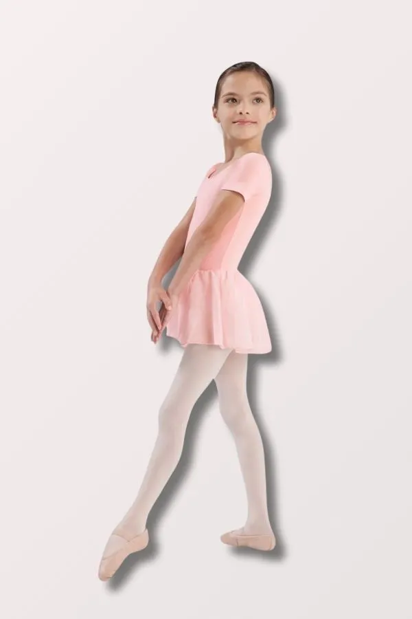 Girls Tiffany Short Sleeve Skirted Leotard - Light Pink