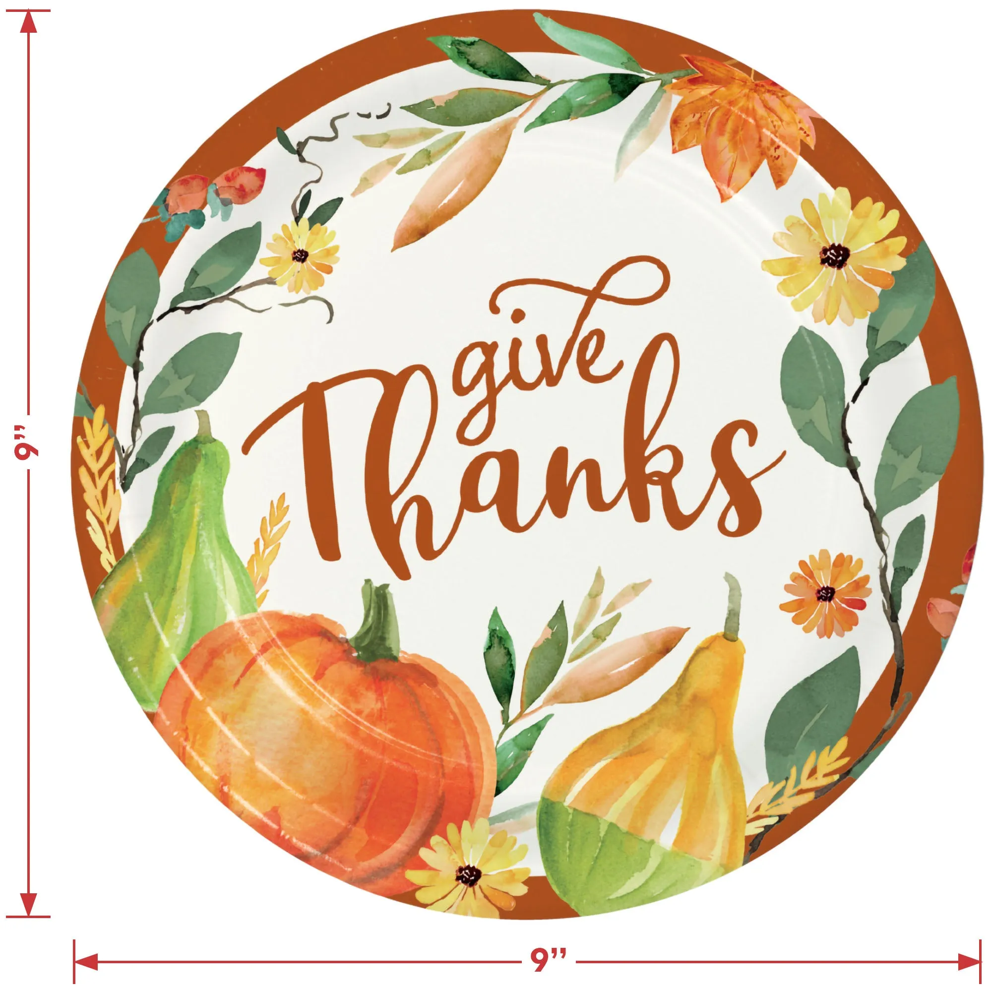 Giving Thanks Colorful Harvest Paper Dinner Plates, Napkins & Forks for Fall & Thanksgiving Parties